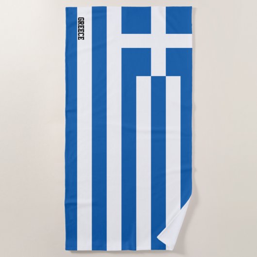 Serviette De Plage Drapeau de la Grèce Splendide patriotique (Devant)
