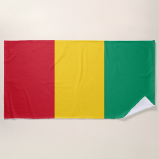 Serviette De Plage Drapeau de la Guinée (Devant)