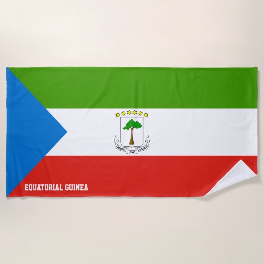 Serviette De Plage Drapeau de la Guinée Équatoriale Splendide Patriot (Devant)
