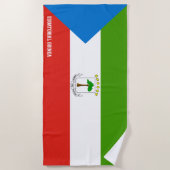 Serviette De Plage Drapeau de la Guinée Équatoriale Splendide Patriot (Devant)