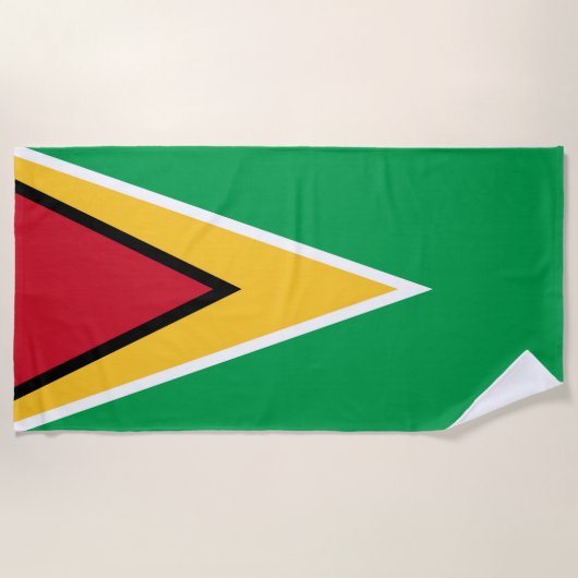 Serviette De Plage Drapeau de la Guyane (Devant)