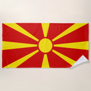 Serviette De Plage Drapeau de la Macédoine du Nord