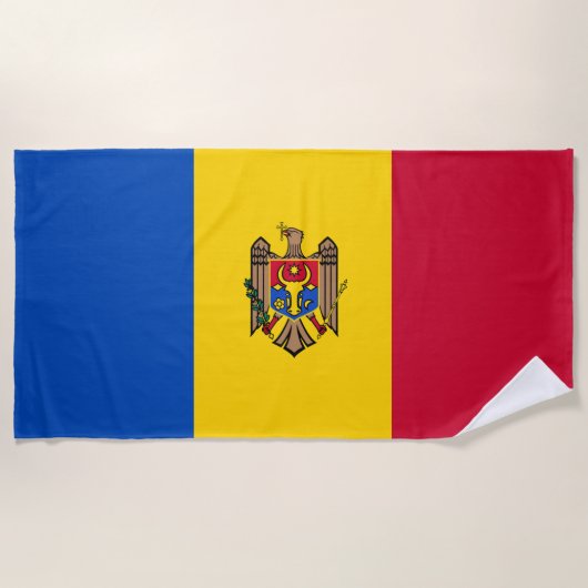 Serviette De Plage Drapeau de la Moldavie (Devant)