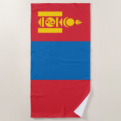 Serviette De Plage Drapeau de la Mongolie (Devant)
