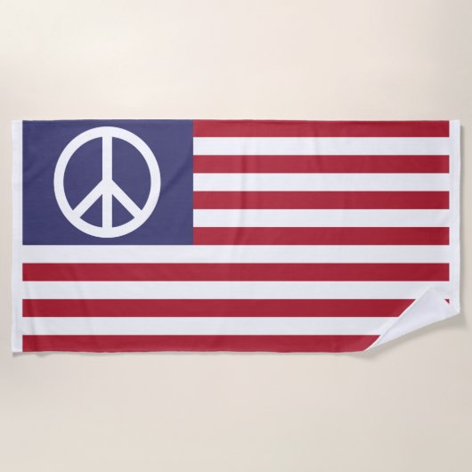Serviette De Plage Drapeau de la paix des États-Unis (Devant)