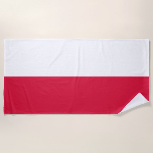 Serviette De Plage Drapeau de la Pologne (Devant)