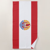 Serviette De Plage Drapeau de la Polynésie française (Devant)