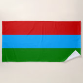 Serviette De Plage Drapeau de la République de Karelia (Devant)