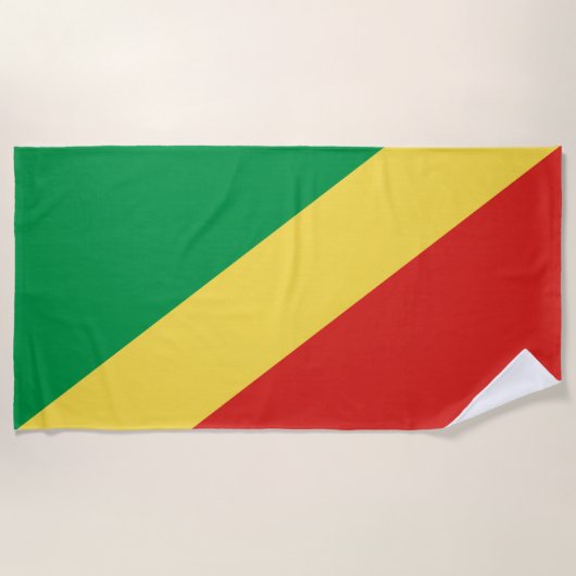 Serviette De Plage Drapeau de la République du Congo (Devant)