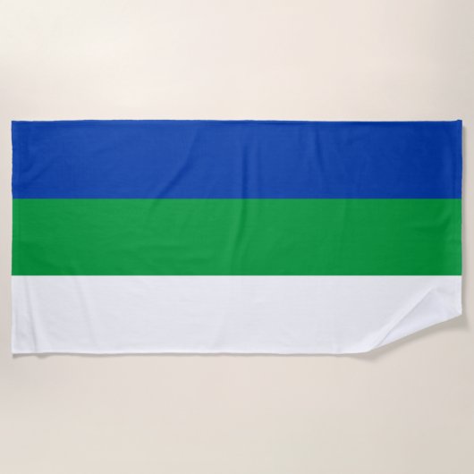 Serviette De Plage Drapeau de la République Komi (Devant)