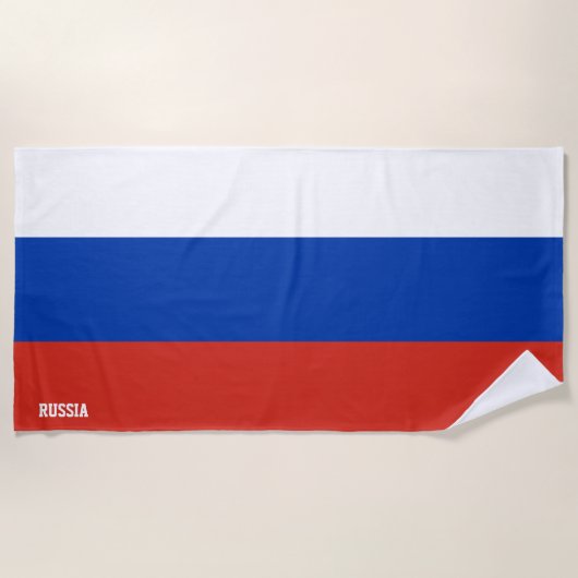 Serviette De Plage Drapeau de la Russie Splendide patriotique (Devant)