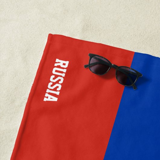 Serviette De Plage Drapeau de la Russie Splendide patriotique (En situation)