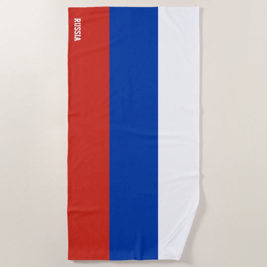 Serviette De Plage Drapeau de la Russie Splendide patriotique (Devant)