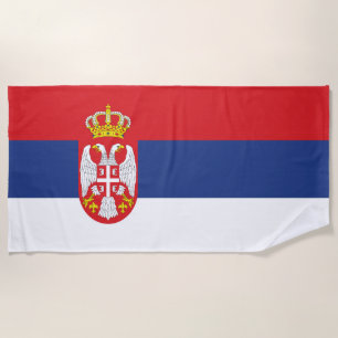 Serviette De Plage drapeau de la Serbie