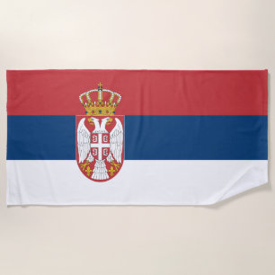 Serviette De Plage Drapeau de la Serbie