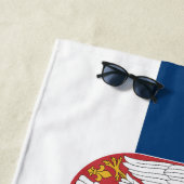 Serviette De Plage Drapeau de la Serbie (En situation)