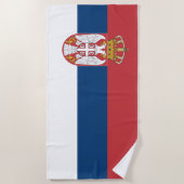 Serviette De Plage Drapeau de la Serbie (Devant)