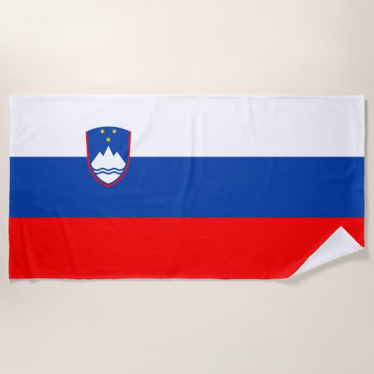 Serviette De Plage Drapeau de la Slovénie (Devant)