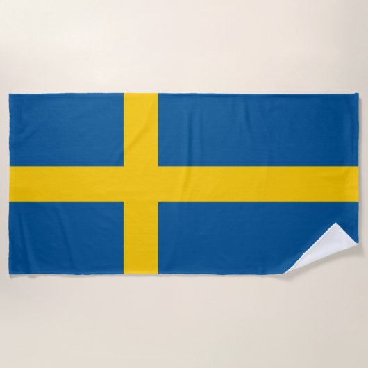 Serviette De Plage Drapeau de la Suède (Devant)