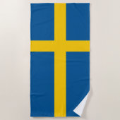 Serviette De Plage Drapeau de la Suède (Devant)