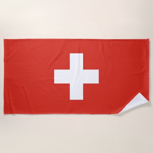 Serviette De Plage Drapeau de la Suisse (Devant)