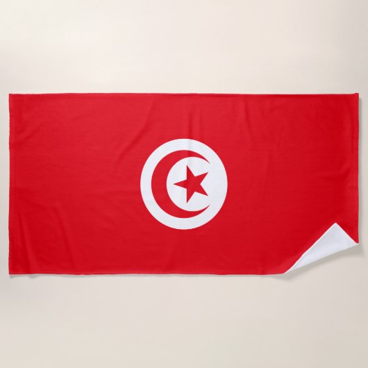 Serviette De Plage Drapeau de la Tunisie (Devant)
