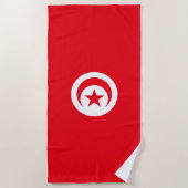 Serviette De Plage Drapeau de la Tunisie (Devant)