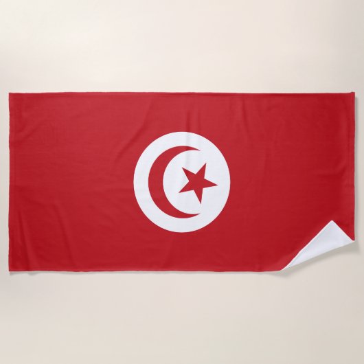 Serviette De Plage Drapeau de la Tunisie (Devant)
