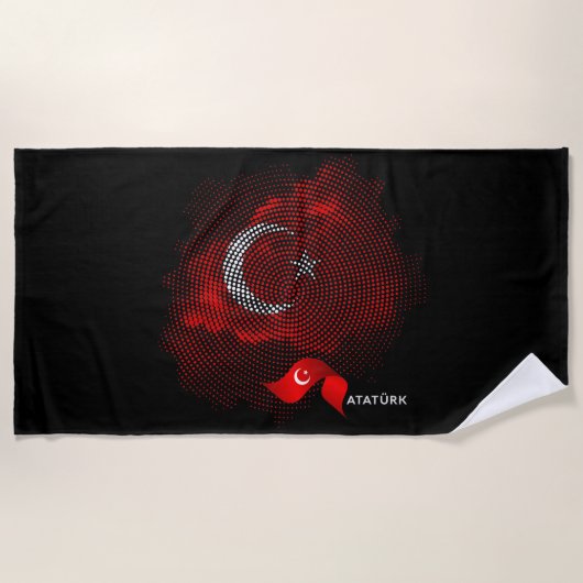 Serviette De Plage Drapeau de la Turquie (Devant)