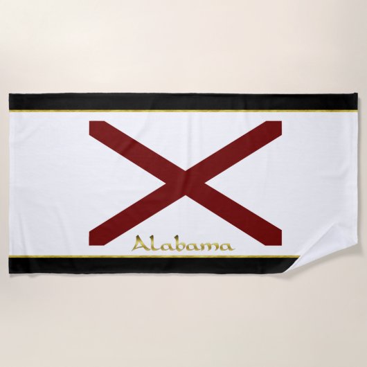 Serviette De Plage Drapeau de l'Alabama (Devant)