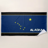 Serviette De Plage Drapeau de l'Alaska (Devant)