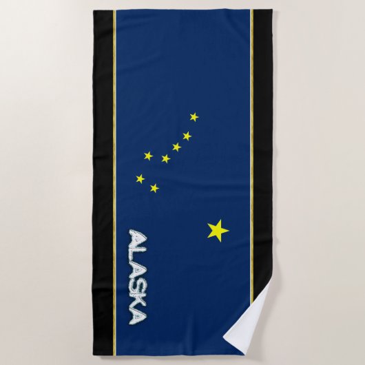 Serviette De Plage Drapeau de l'Alaska (Devant)