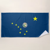 Serviette De Plage Drapeau de l'Alaska (Devant)