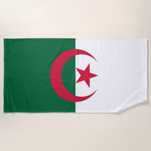 Serviette De Plage Drapeau de l'Algérie (Devant)