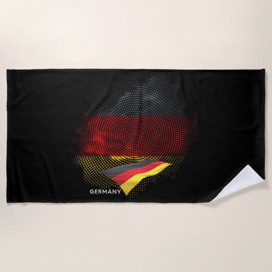 Serviette De Plage Drapeau de l'Allemagne (Devant)
