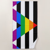 Serviette De Plage Drapeau de l'allié LGBTQ+ (Devant)