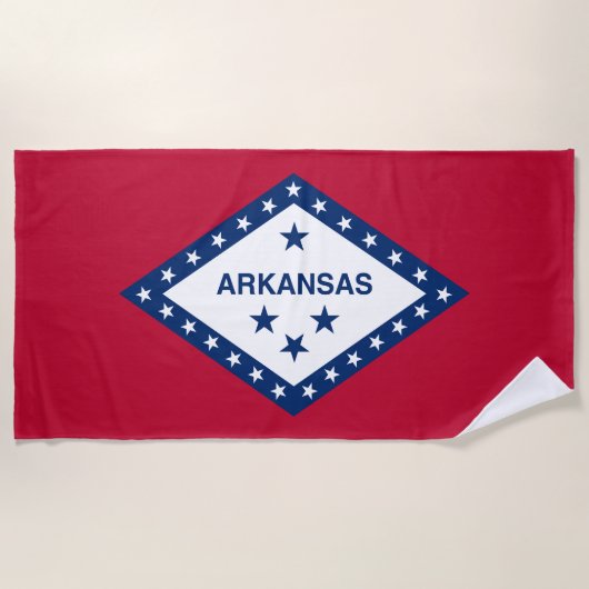 Serviette De Plage Drapeau de l'Arkansas (Devant)