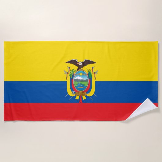 Serviette De Plage Drapeau de l'Équateur (Devant)