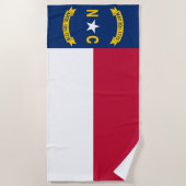 Serviette De Plage Drapeau de l'État de Caroline du Nord (Devant)