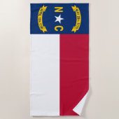 Serviette De Plage Drapeau de l'État de Caroline du Nord (Devant)