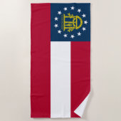 Serviette De Plage Drapeau de l'État de Géorgie (Devant)
