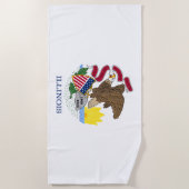Serviette De Plage Drapeau de l'État de l'Illinois (Devant)
