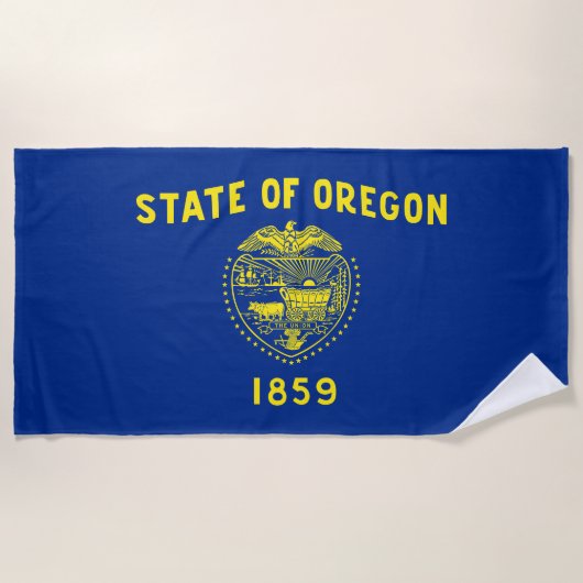Serviette De Plage Drapeau de l'État de l'Oregon (Devant)