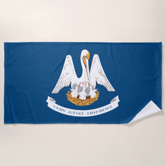Serviette De Plage Drapeau de l'État de Louisiane (Devant)