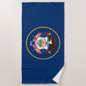 Serviette De Plage Drapeau de l'État de l'Utah (Devant)
