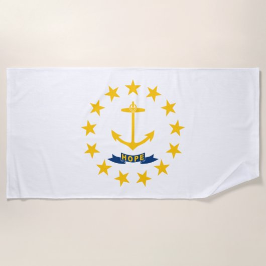 Serviette De Plage Drapeau de l'État de Rhode Island (Devant)