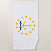 Serviette De Plage Drapeau de l'État de Rhode Island (Devant)