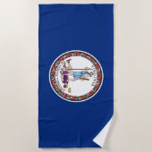 Serviette De Plage Drapeau de l'État de Virginie (Devant)