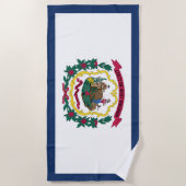 Serviette De Plage Drapeau de l'État de Virginie-Occidentale (Devant)