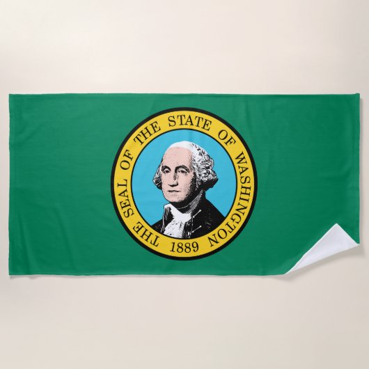 Serviette De Plage Drapeau de l'État de Washington (Devant)
